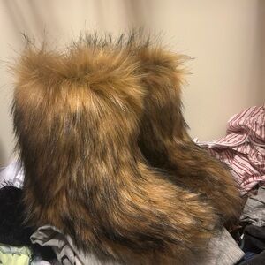 Brown Fuzzy Fur Boots